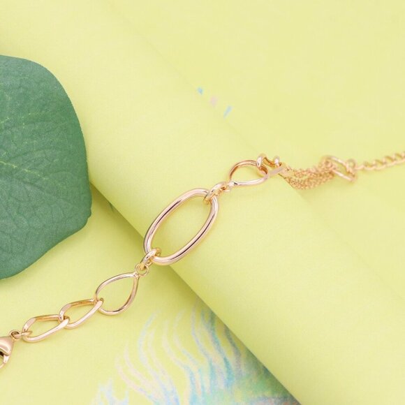 "Chunky Oval Link Rose Gold Bracelet, XPBL1108 - Picture 1 of 13